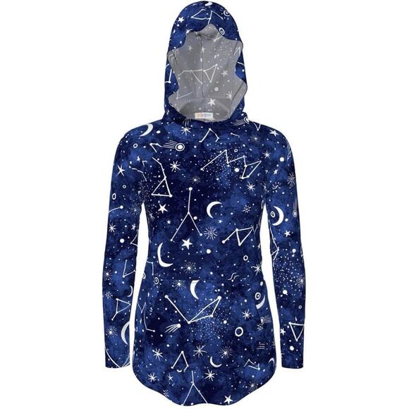 Star outer space constellation hooded top SIZE SMALL Amber - Picture 1 of 4